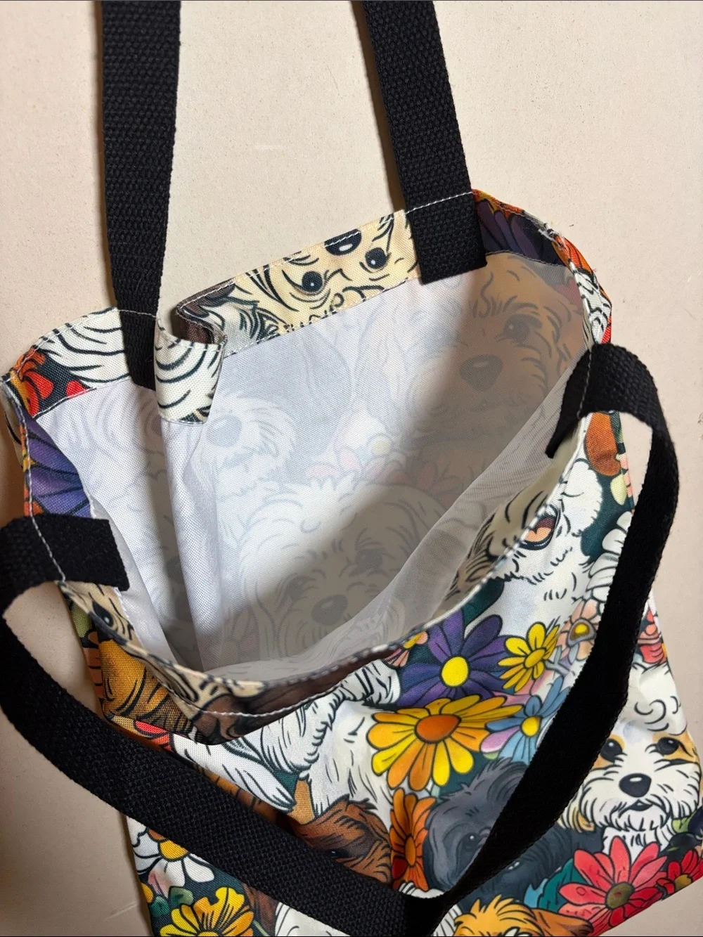 Maltese Colorful Flower Tote Bag